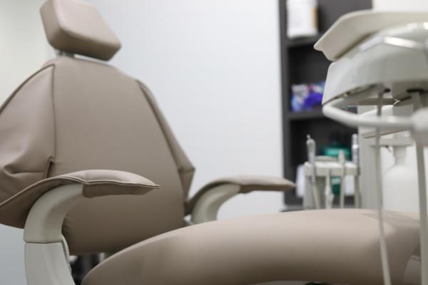 Gray Metal Framed Red Dental Treatment Chair