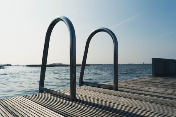 Gray Stainless Steel Pool Ladder