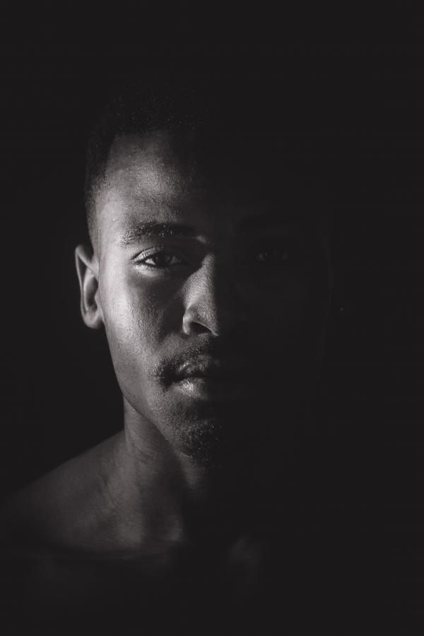 Grayscale Photo of Man