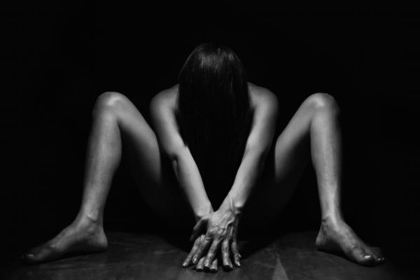 Grayscale Photo of Naked Person