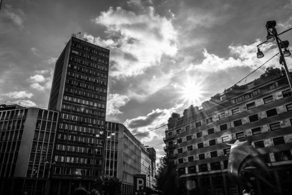 Grayscale Photography of High Rise Building