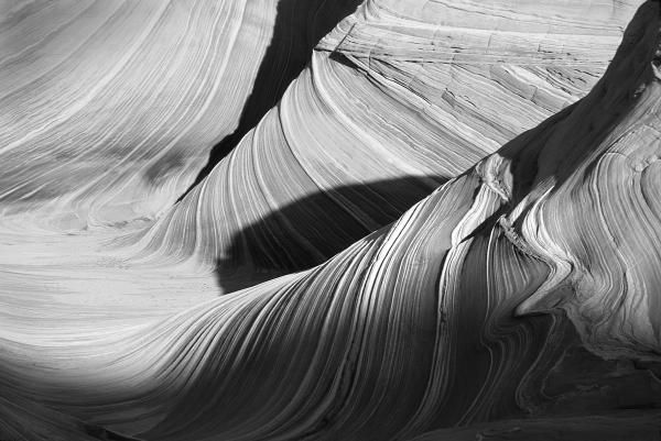 Grayscale Photography of Mountain Pass