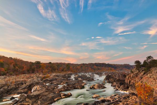 Great Autumn Twilight Falls - HDR