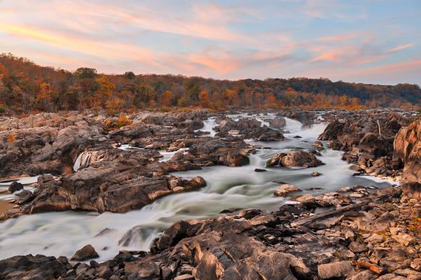 Great Autumn Twilight Falls - HDR
