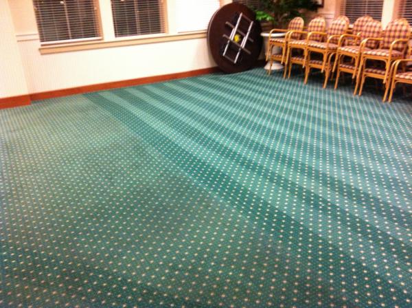 Green dirty carpet