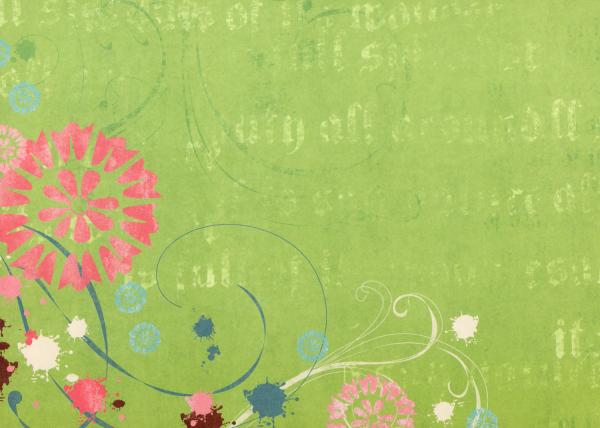Green Floral Paper