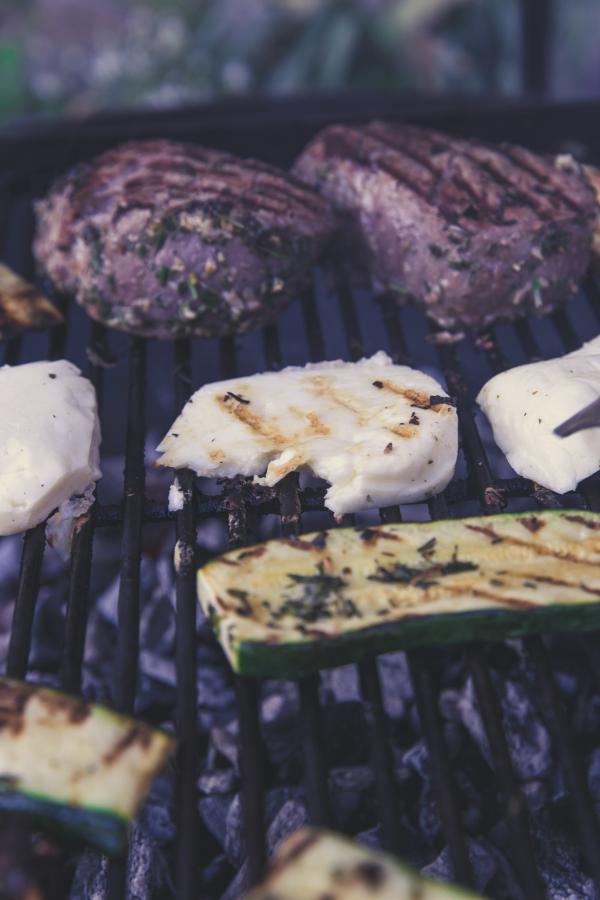 Green Grilled Sliced Cucumber on Black Grill