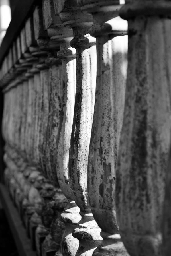 Grey and Black Concrete Pillar