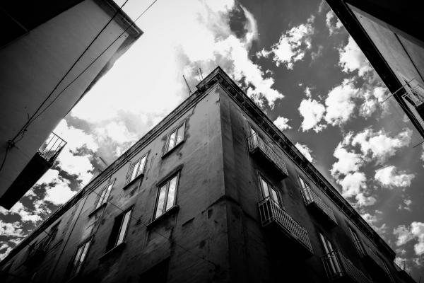 Grey Scale Photo of Building during Daytime