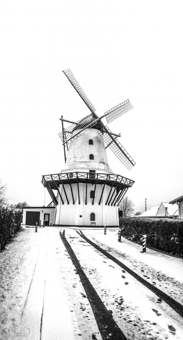 Greyscale Photo Of Windmill