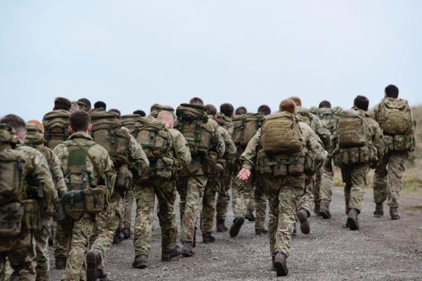 Group of Army Walking