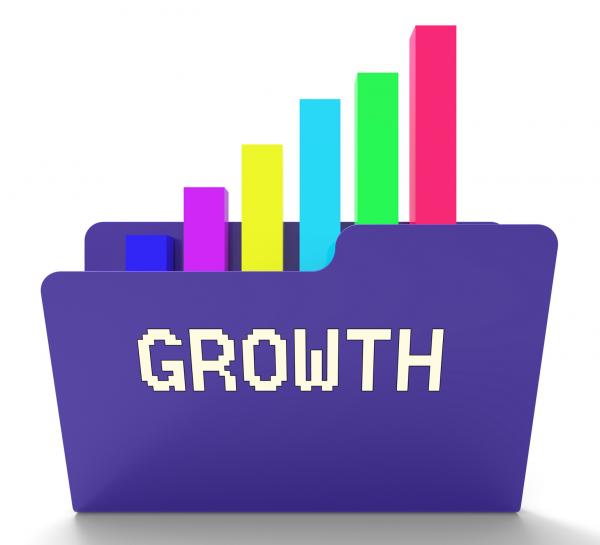 Growth File Represents Business Graph And Binder 3d Rendering
