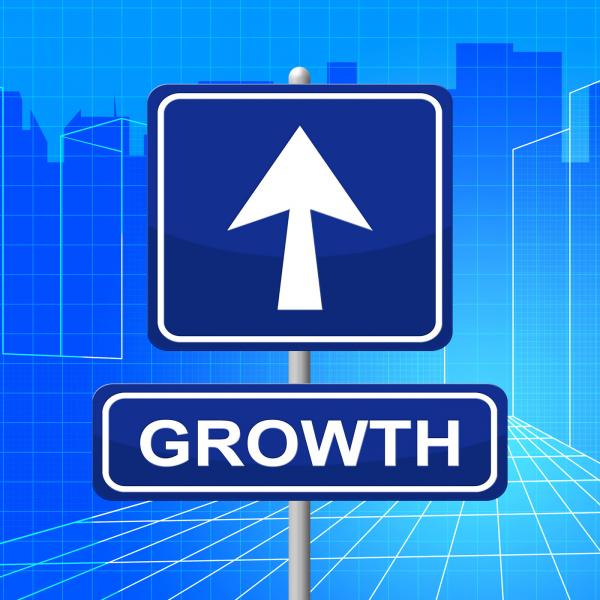 Growth Sign Represents Develop Expansion And Direction