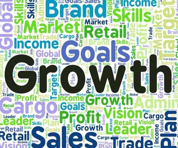 Growth Word Indicates Gain Growing And Increase