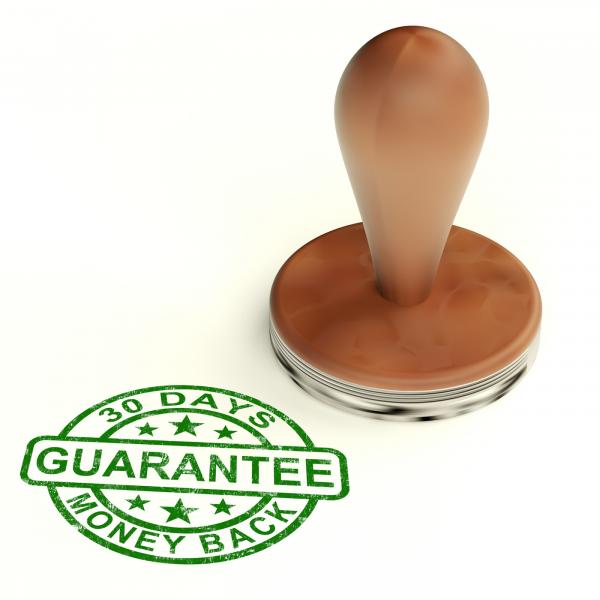 Guarantee Stamp Shows Assurance And Risk Free Purchase
