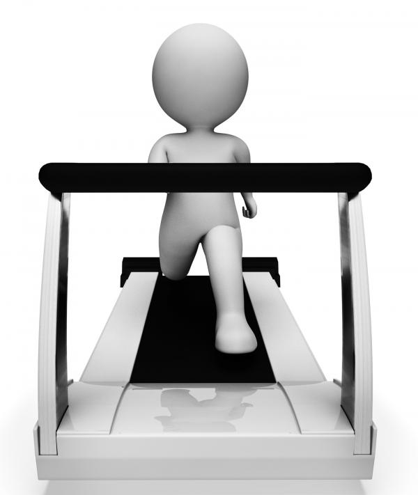 Gym Running Shows Getting Fit And Exercised 3d Rendering