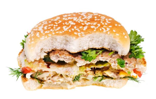 Half eaten sandwich