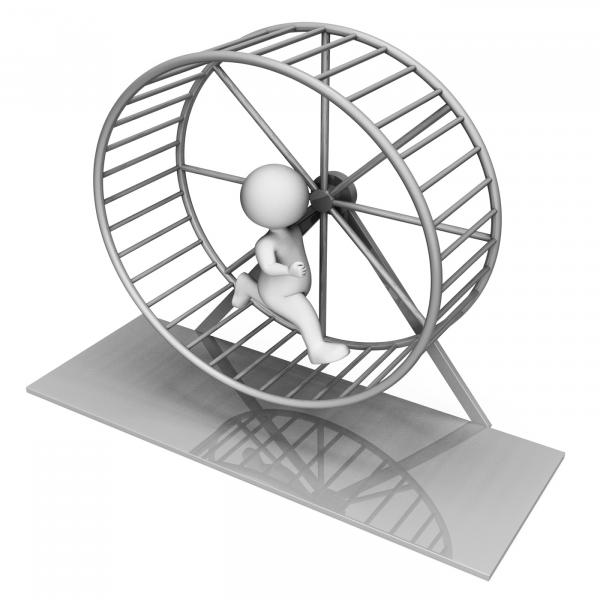 Hamster Wheel Indicates Worn Out And Active 3d Rendering