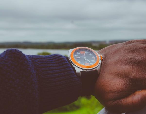 hand with a wristwatch