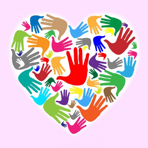 Hands Handprints Represents Valentines Day And Childhood