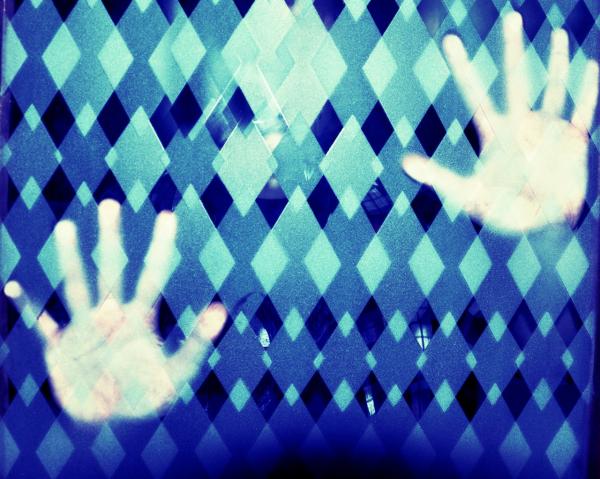 Hands on the glass