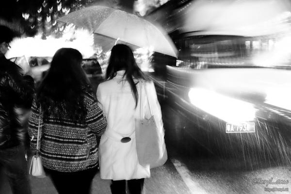 Hanging around in a rainy night