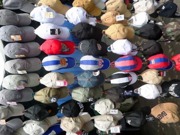 Hats on sale at market