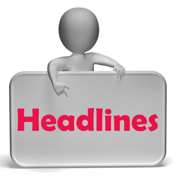Headlines Sign Means Media Reporting And News