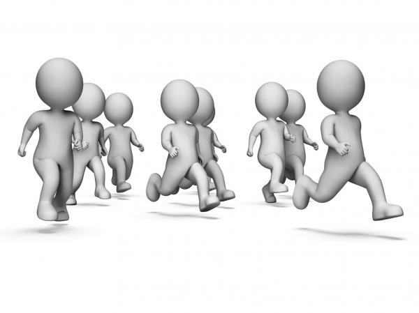 Health Running Means Get Fit And Characters 3d Rendering