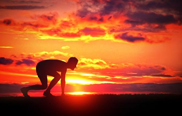 Healthy Young Runner at Sunrise