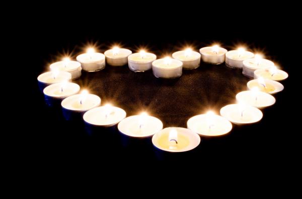 Heart of candles