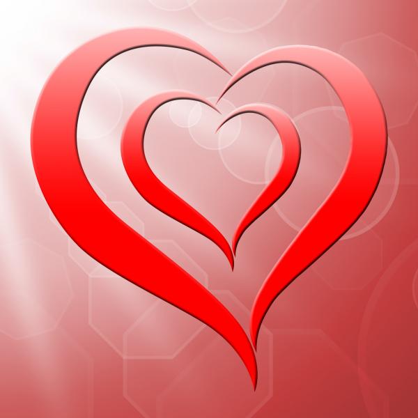 Heart On Background Shows Valentines Love And Romance