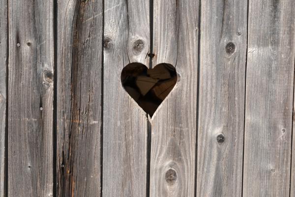 Heart on wood