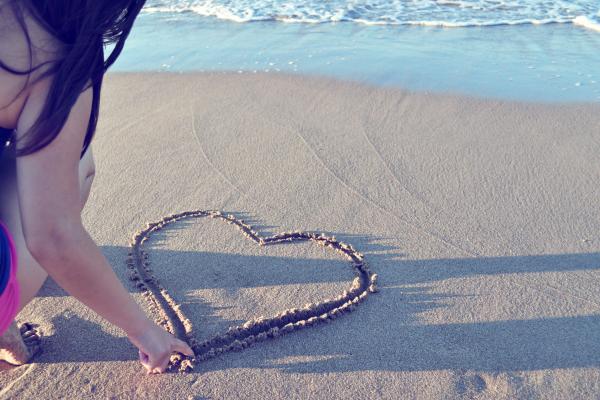 Heart shape in sand