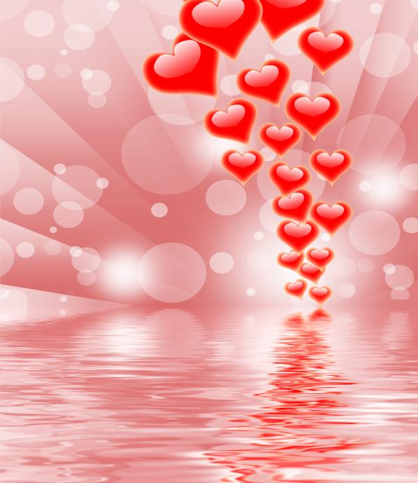 Hearts On Background Displays Valentines Day Or Romanticism