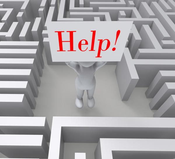Help Sign Shows Lost In Maze