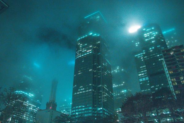 High-rise Building Beside Buildings during Night