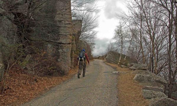 Hiker at Sam's Point Preserve