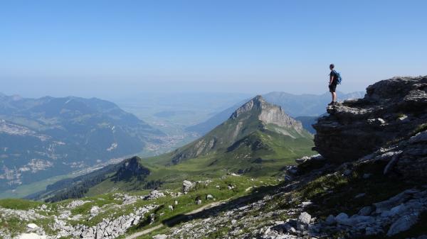 Hiker on the rock