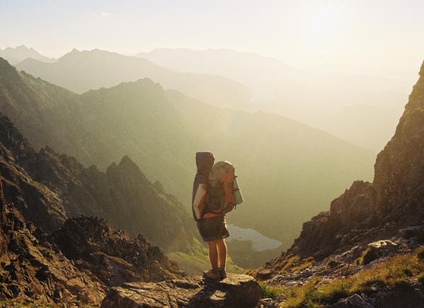 Hiker on the way