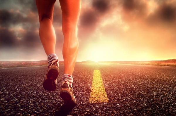 Hit the Road - Long Distance Runner on the Road