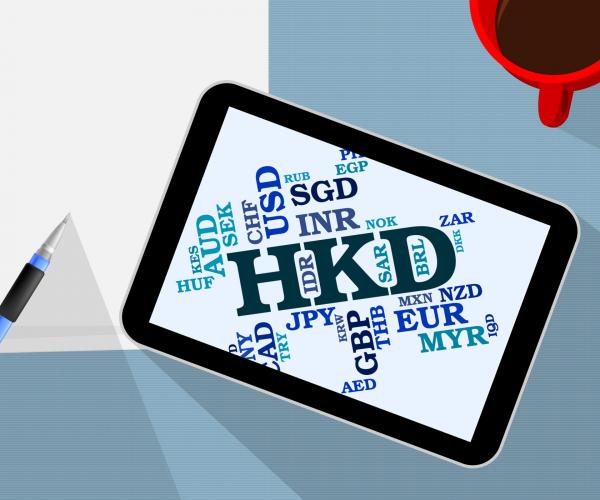 Hkd Currency Represents Hong Kong Dollars And Coin