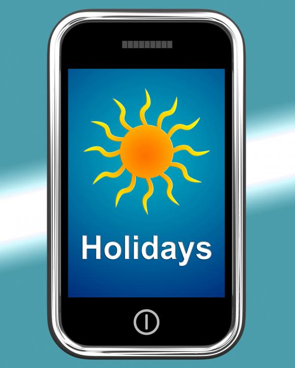 Holidays On Phone Means Vacation Leave Or Break