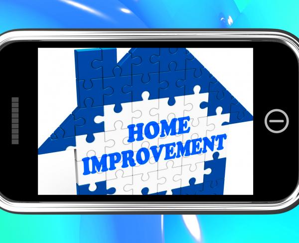 Home Improvement On Smartphone Shows Hiring Contractor