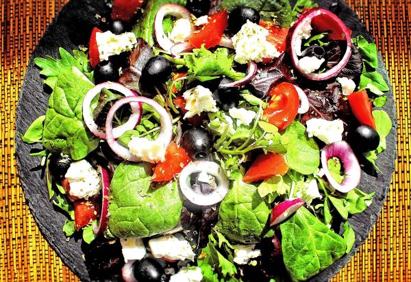 Home Made Natural Looking Greek Salad
