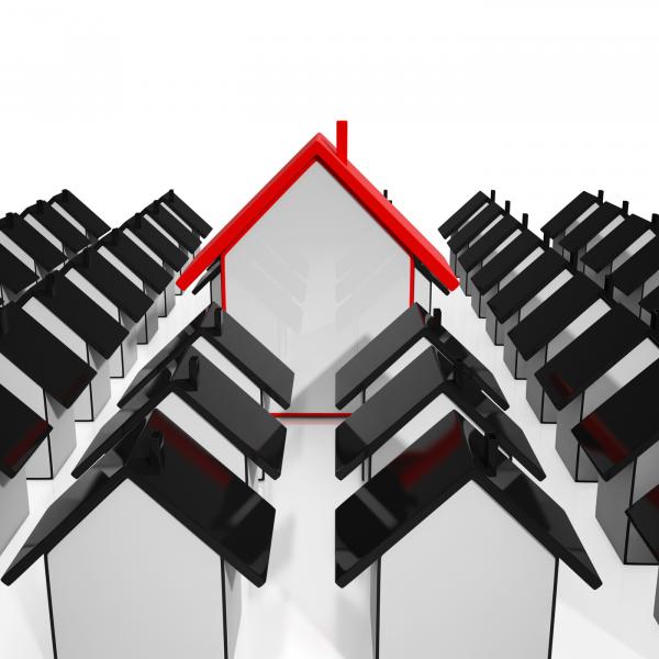 House Icons Showing Selling Real Estate