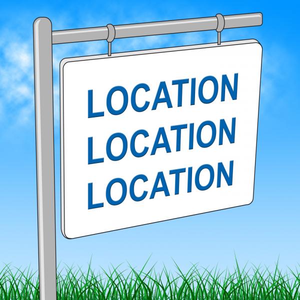 House Location Represents Advertisement Place And Signage