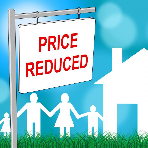 House Price Reduced Indicates Clearance Homes And Bargain