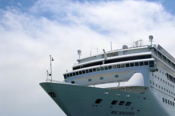 Huge cruise liner in the sea