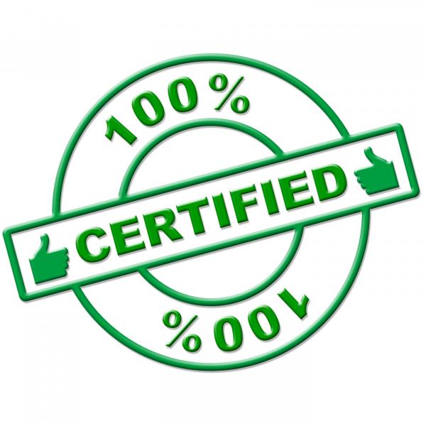 Hundred Percent Certified Indicates Authenticate Absolute And Verify